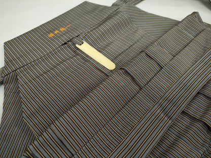 平和屋着物●男性　馬乗り袴　縞　正絹　逸品　DAAW5685ud