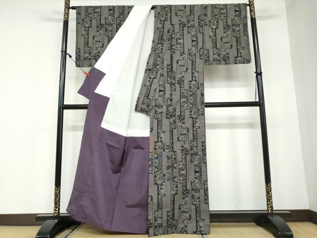 平和屋着物●本場大島紬 9マルキ 御所車文 正絹 逸品 DAAW5696ud