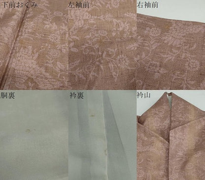 平和屋着物●上質な紬　花鳥文　正絹　逸品　DAAW5699ud
