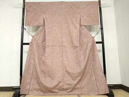 平和屋着物●上質な紬　花鳥文　正絹　逸品　DAAW5699ud