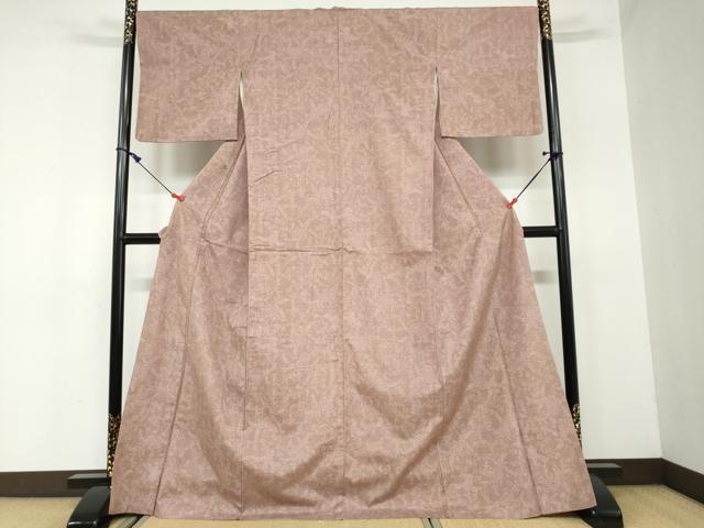 平和屋着物●上質な紬　花鳥文　正絹　逸品　DAAW5699ud