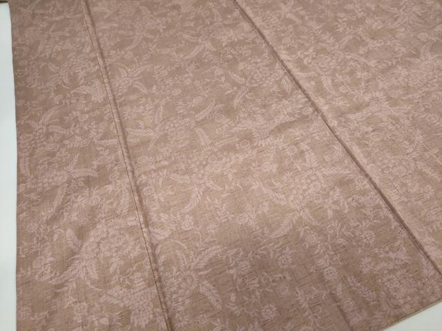 平和屋着物●上質な紬　花鳥文　正絹　逸品　DAAW5699ud