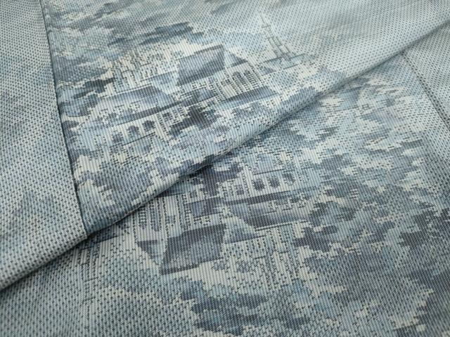 平和屋着物●本場大島紬 樹林風景文 正絹 逸品 DAAW5721ud