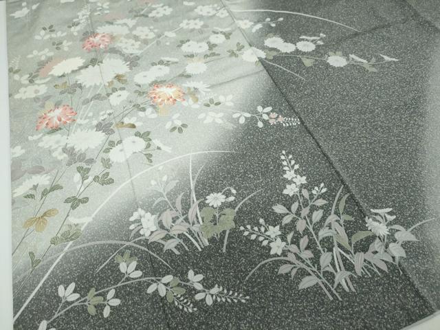 平和屋着物●訪問着　枝花文　暈し染め　正絹　逸品　DAAW5728ud