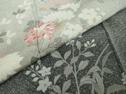 平和屋着物●訪問着　枝花文　暈し染め　正絹　逸品　DAAW5728ud
