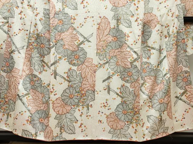 平和屋着物●豪華振袖 草花文 金彩 正絹 逸品 DAAW5735ud
