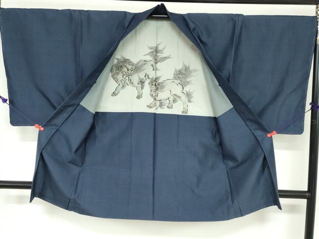 平和屋着物●男性 本場大島紬 アンサンブル 長羽織 80亀甲 総詰め 正絹 逸品 DAAW5754ud