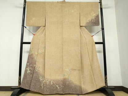 平和屋着物●訪問着　飛鳥葡萄蔦の葉文　暈し染め　金彩　正絹　逸品　DAAW5768ud