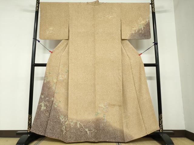平和屋着物●訪問着　飛鳥葡萄蔦の葉文　暈し染め　金彩　正絹　逸品　DAAW5768ud