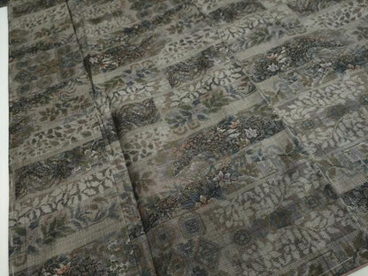 平和屋着物●本場大島紬 9マルキ 風景草花文 正絹 逸品 未使用 DAAW5793ud