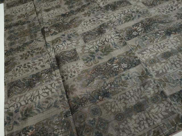 平和屋着物●本場大島紬 9マルキ 風景草花文 正絹 逸品 未使用 DAAW5793ud