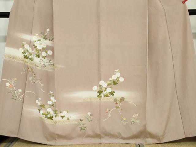 平和屋着物●訪問着　草花文　暈し染め　金彩　正絹　逸品　DAAW5802ud