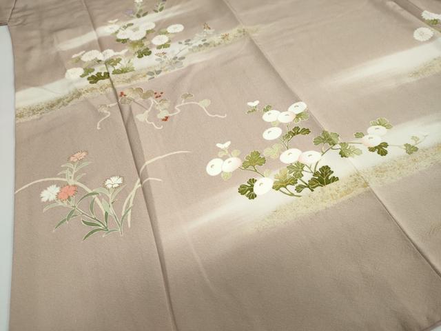 平和屋着物●訪問着　草花文　暈し染め　金彩　正絹　逸品　DAAW5802ud