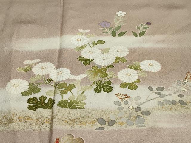 平和屋着物●訪問着　草花文　暈し染め　金彩　正絹　逸品　DAAW5802ud