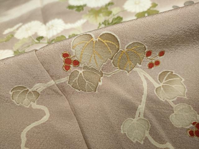 平和屋着物●訪問着　草花文　暈し染め　金彩　正絹　逸品　DAAW5802ud