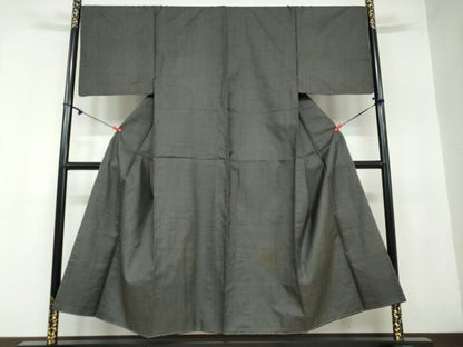 平和屋着物●男性 紬 アンサンブル 長羽織 亀甲文様 正絹 逸品 DAAW5827ud
