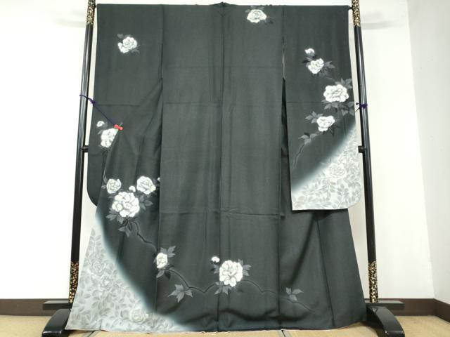 平和屋着物●豪華振袖 枝花文 牡丹 暈し染め 金通し地 正絹 逸品 DAAW5837ud