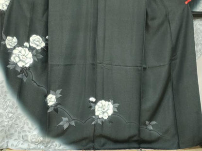 平和屋着物●豪華振袖 枝花文 牡丹 暈し染め 金通し地 正絹 逸品 DAAW5837ud