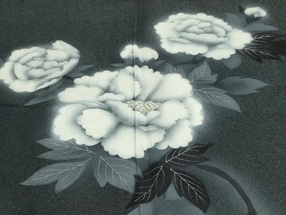 平和屋着物●豪華振袖 枝花文 牡丹 暈し染め 金通し地 正絹 逸品 DAAW5837ud