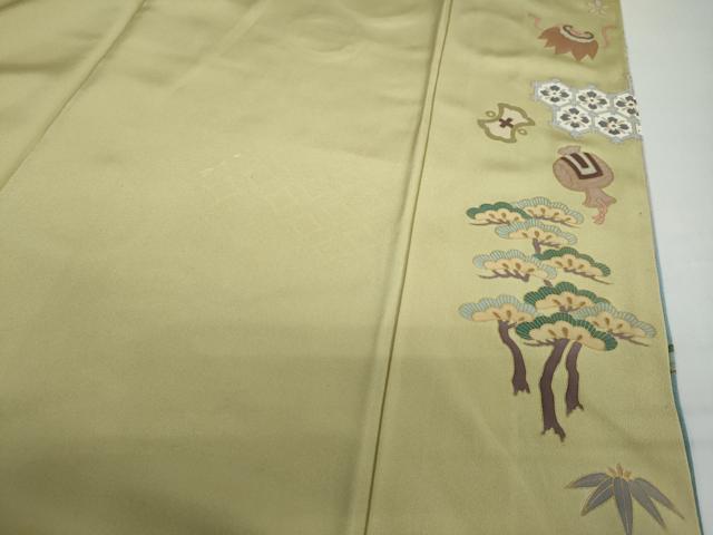 平和屋着物●豪華色留袖　作家物　駒刺繍　吉祥宝尽くし飛鶴丸文　暈し染め　金彩　正絹　逸品　DAAW5849ud