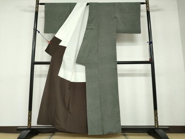 平和屋着物●本塩沢　110亀甲　総詰め　正絹　逸品　DAAW5870ud