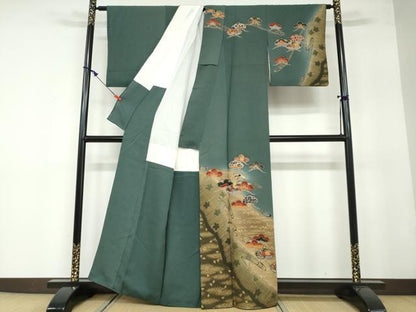 平和屋着物●訪問着 流水松文 暈し染め 金彩 正絹 逸品 DAAW5888ud