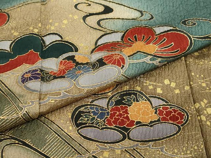 平和屋着物●訪問着 流水松文 暈し染め 金彩 正絹 逸品 DAAW5888ud