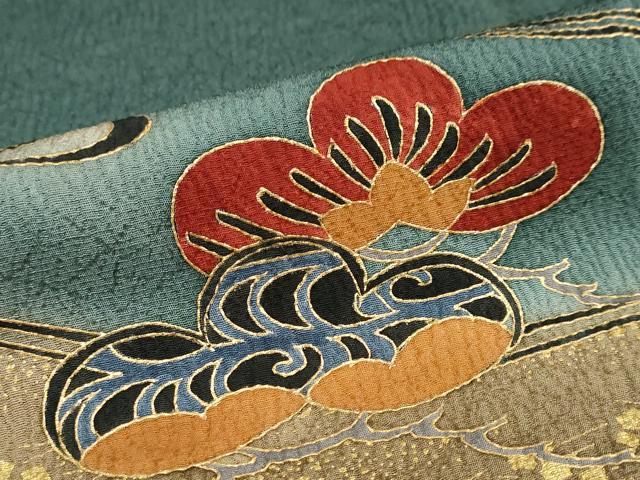 平和屋着物●訪問着 流水松文 暈し染め 金彩 正絹 逸品 DAAW5888ud