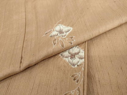 平和屋着物●上質な紬 絞り 草花文 正絹 逸品 DAAW5893ud