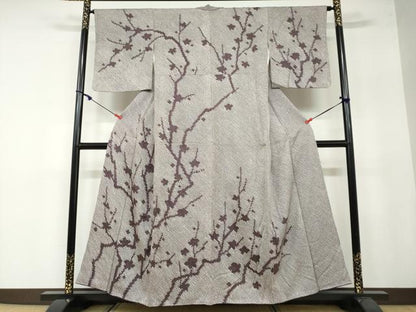 平和屋着物●訪問着 総絞り 枝梅文 正絹 逸品 DAAW5898ud
