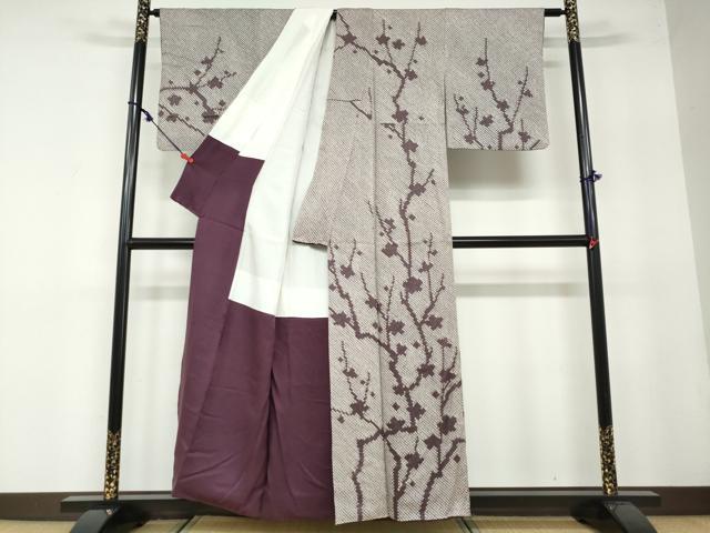 平和屋着物●訪問着 総絞り 枝梅文 正絹 逸品 DAAW5898ud