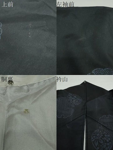 平和屋着物●上質な紬　80亀甲　雪輪草花丸文　正絹　逸品　DAAW5899ud