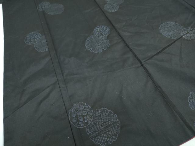 平和屋着物●上質な紬　80亀甲　雪輪草花丸文　正絹　逸品　DAAW5899ud