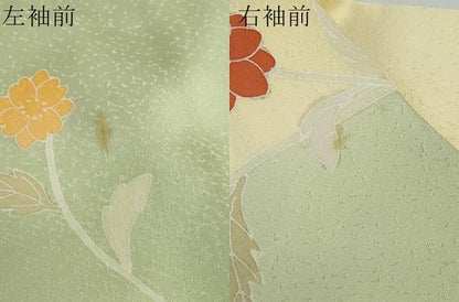 平和屋着物●訪問着　駒刺繍　草花文　金彩　正絹　逸品　DAAW5930ud