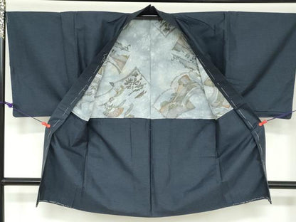 平和屋着物●男性 本場大島紬 アンサンブル 長羽織 抽象文様 正絹 逸品 DAAW5937ud