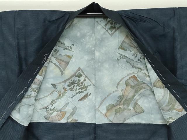平和屋着物●男性 本場大島紬 アンサンブル 長羽織 抽象文様 正絹 逸品 DAAW5937ud