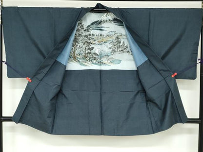 平和屋着物●男性　本場大島紬　アンサンブル　100亀甲　総詰め　正絹　逸品　DAAW5938ud