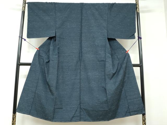 平和屋着物●男性　紬　アンサンブル　長羽織　霞文　正絹　逸品　未使用　DAAW5939ud
