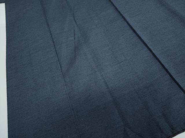 平和屋着物●男性 紬 アンサンブル 長羽織 鉄紺色 正絹 逸品 DAAW5940ud