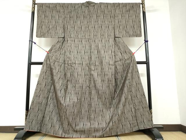 平和屋着物●本場大島紬 9マルキ 幾何学文様 正絹 逸品 未使用 DAAW5945ud