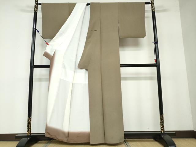 平和屋着物●江戸小紋 紺屋二代目 保科 万筋 憲法色×肥後煤竹色 正絹 逸品 DAAW5946ud