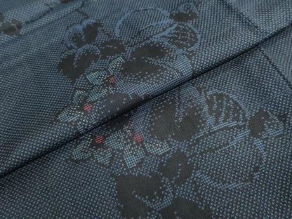 平和屋着物●本場大島紬 9マルキ 草花文 正絹 逸品 DAAW5966ud