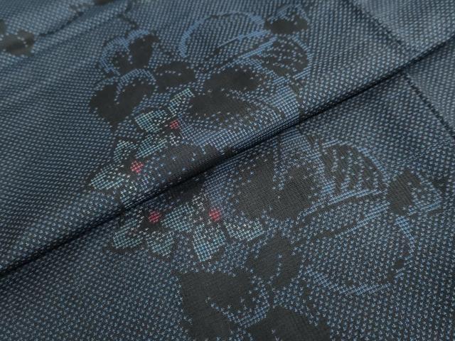 平和屋着物●本場大島紬 9マルキ 草花文 正絹 逸品 DAAW5966ud