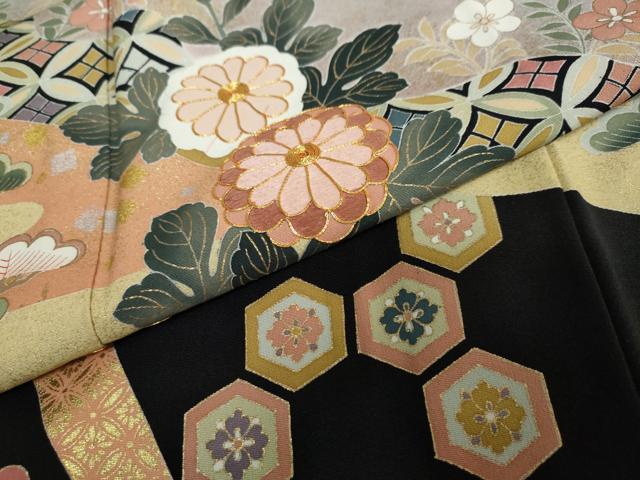 平和屋着物●豪華黒留袖　作家物　駒刺繍　吉祥草花文　暈し染め　金銀彩　正絹　逸品　DAAW5967ud