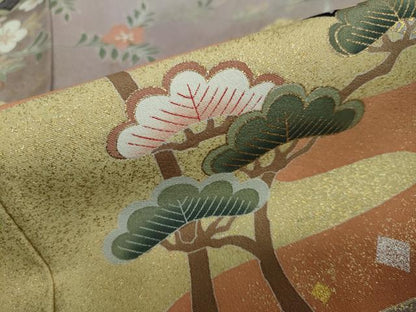 平和屋着物●豪華黒留袖　作家物　駒刺繍　吉祥草花文　暈し染め　金銀彩　正絹　逸品　DAAW5967ud