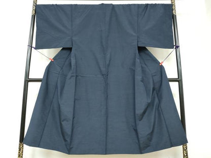 平和屋着物●男性　紬　鉄紺色　正絹　逸品　DAAW5980ud