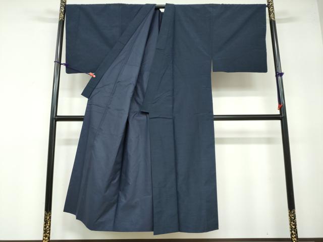 平和屋着物●男性　紬　鉄紺色　正絹　逸品　DAAW5980ud