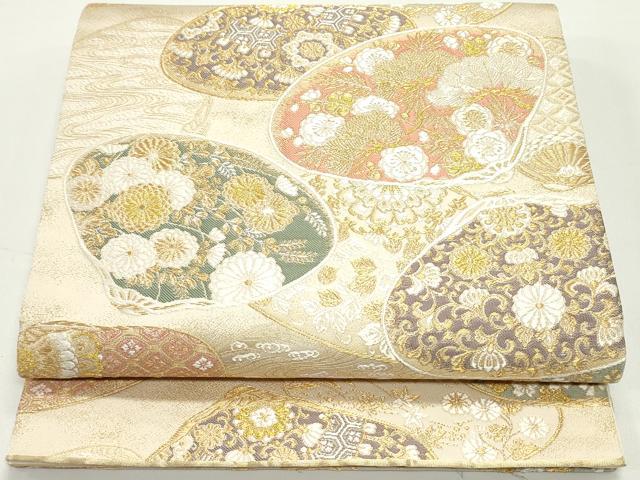平和屋着物●西陣の名門 加納幸謹製 六通柄袋帯 唐織 貝合わせ吉祥花唐草文 金糸 正絹 逸品 DAAW6521ob
