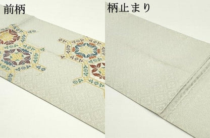 平和屋着物●六通柄袋帯 唐織 遊美宝名彩 金糸 正絹 逸品 DAAW6531ob