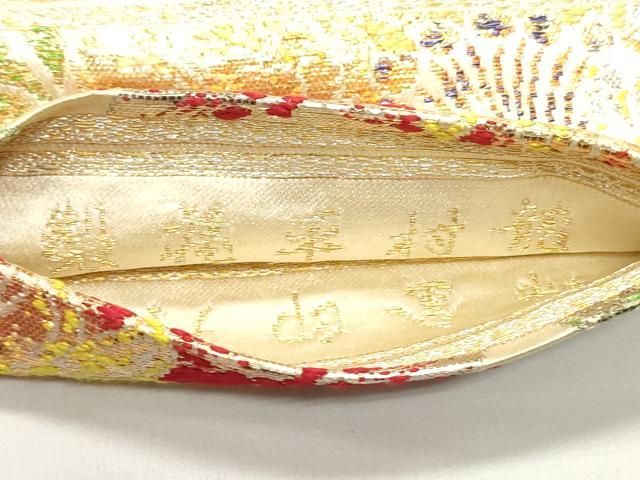 平和屋着物●龍村平蔵製 丸帯 大牡丹印金錦 金銀糸 正絹 逸品 DAAW6539ob